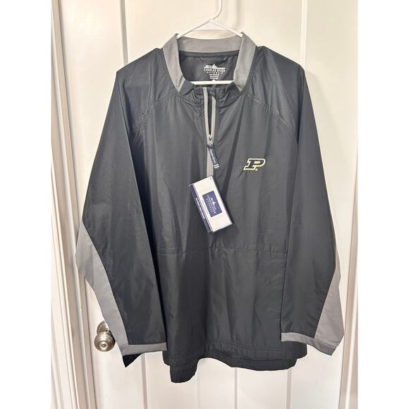 NWT Charles River Apparel Purdue Zip Bunker Windshirt Jacket Grey SZ 2XL - Picture 1 of 11